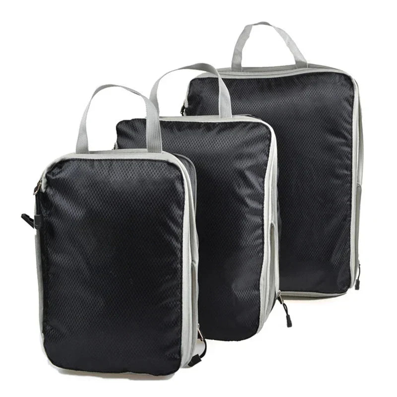 Travel Packing Cubes Compression Nylon Mesh Set of 3