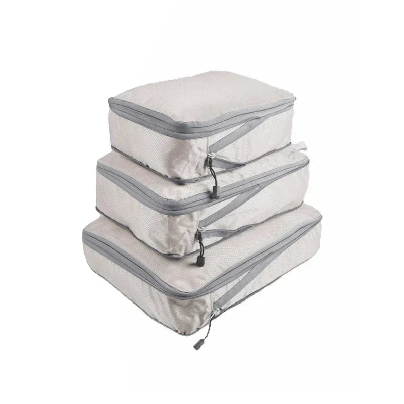 Travel Packing Cubes Compression Nylon Mesh Set of 3