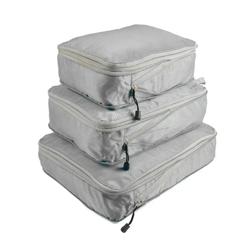 Travel Packing Cubes Compression Nylon Mesh Set of 3