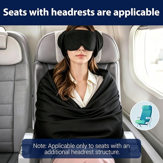 Travel Pillow Set Memory Foam Blackout Eye Mask