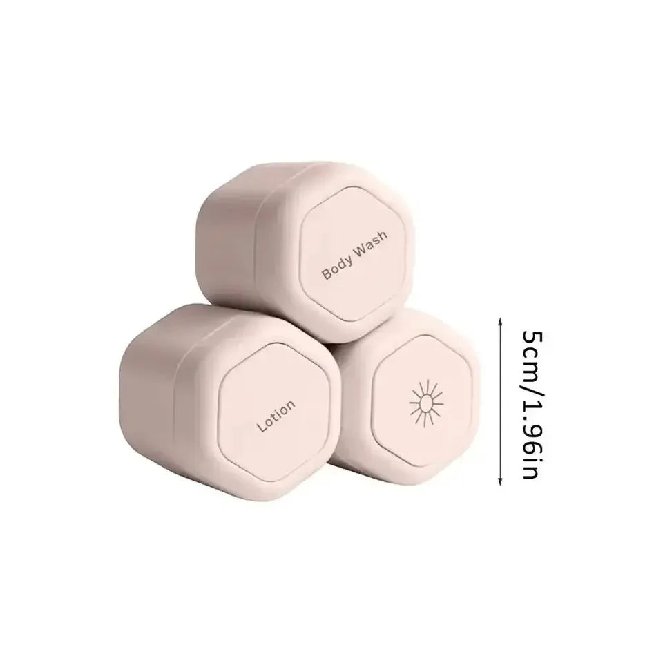 Travel Toiletry Jars Silicone Stackable Leak-Resistant Lids