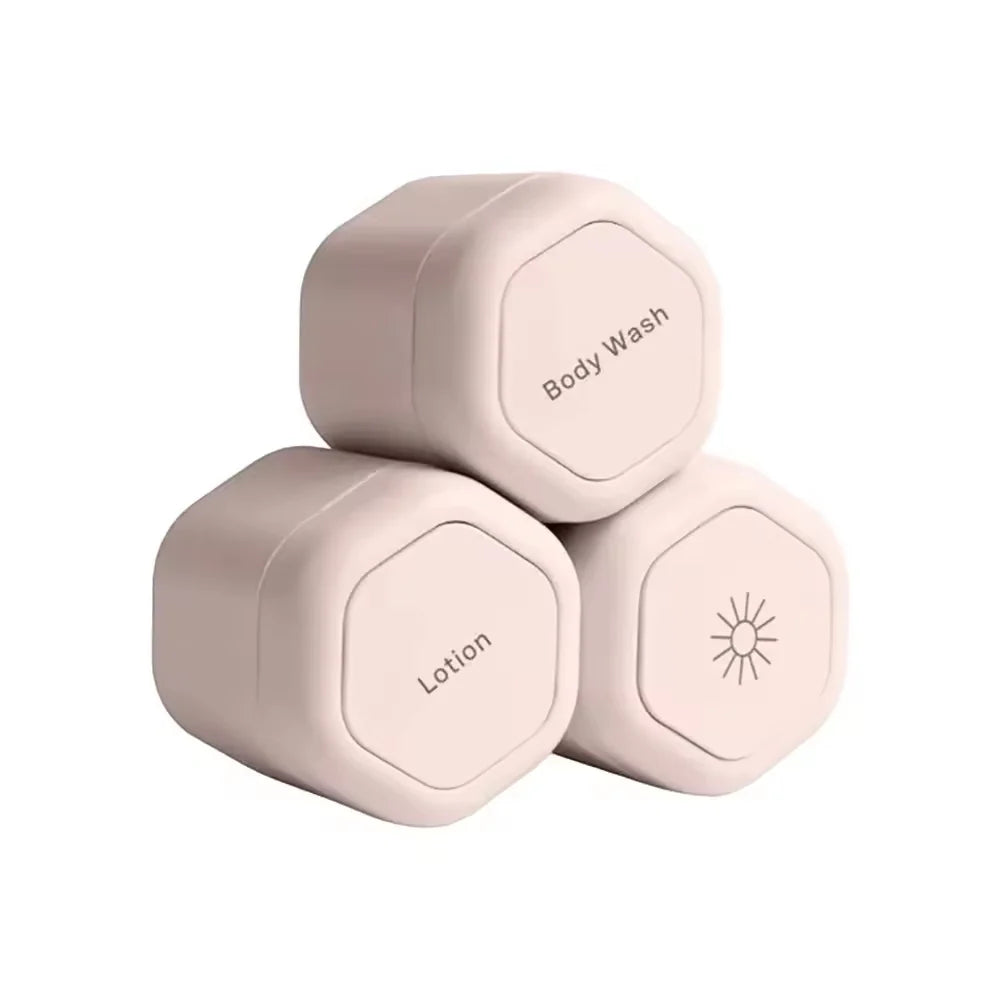 Travel Toiletry Jars Silicone Stackable Leak-Resistant Lids