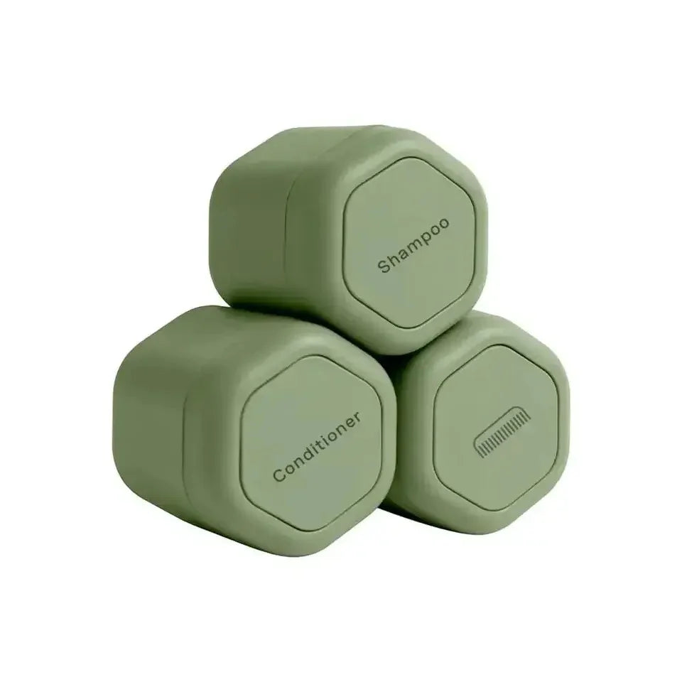 Travel Toiletry Jars Silicone Stackable Leak-Resistant Lids