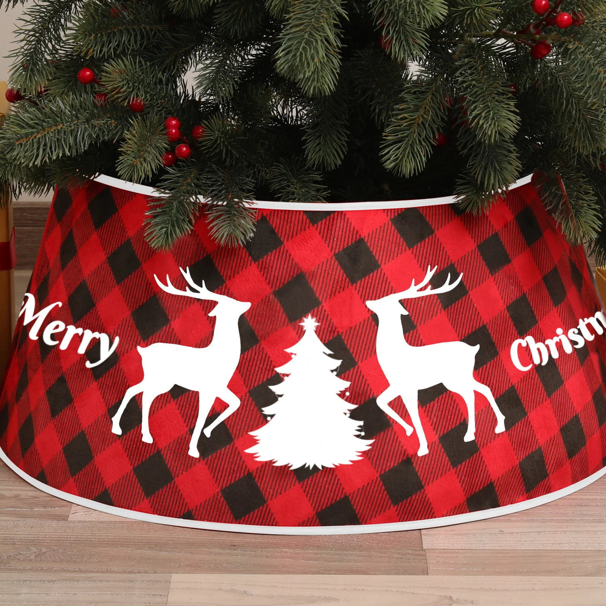 Tree Skirt Sequin Design Spot-Clean Care Multiple Sizes
