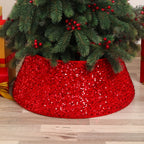 Tree Skirt Sequin Design Spot-Clean Care Multiple Sizes