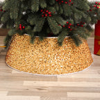 Tree Skirt Sequin Design Spot-Clean Care Multiple Sizes