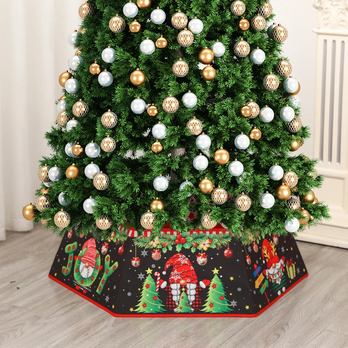 Tree Skirt Sequin Design Spot-Clean Care Multiple Sizes