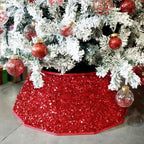 Tree Skirt Sequin Design Spot-Clean Care Multiple Sizes