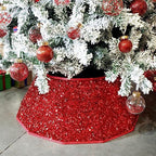 Tree Skirt Sequin Design Spot-Clean Care Multiple Sizes