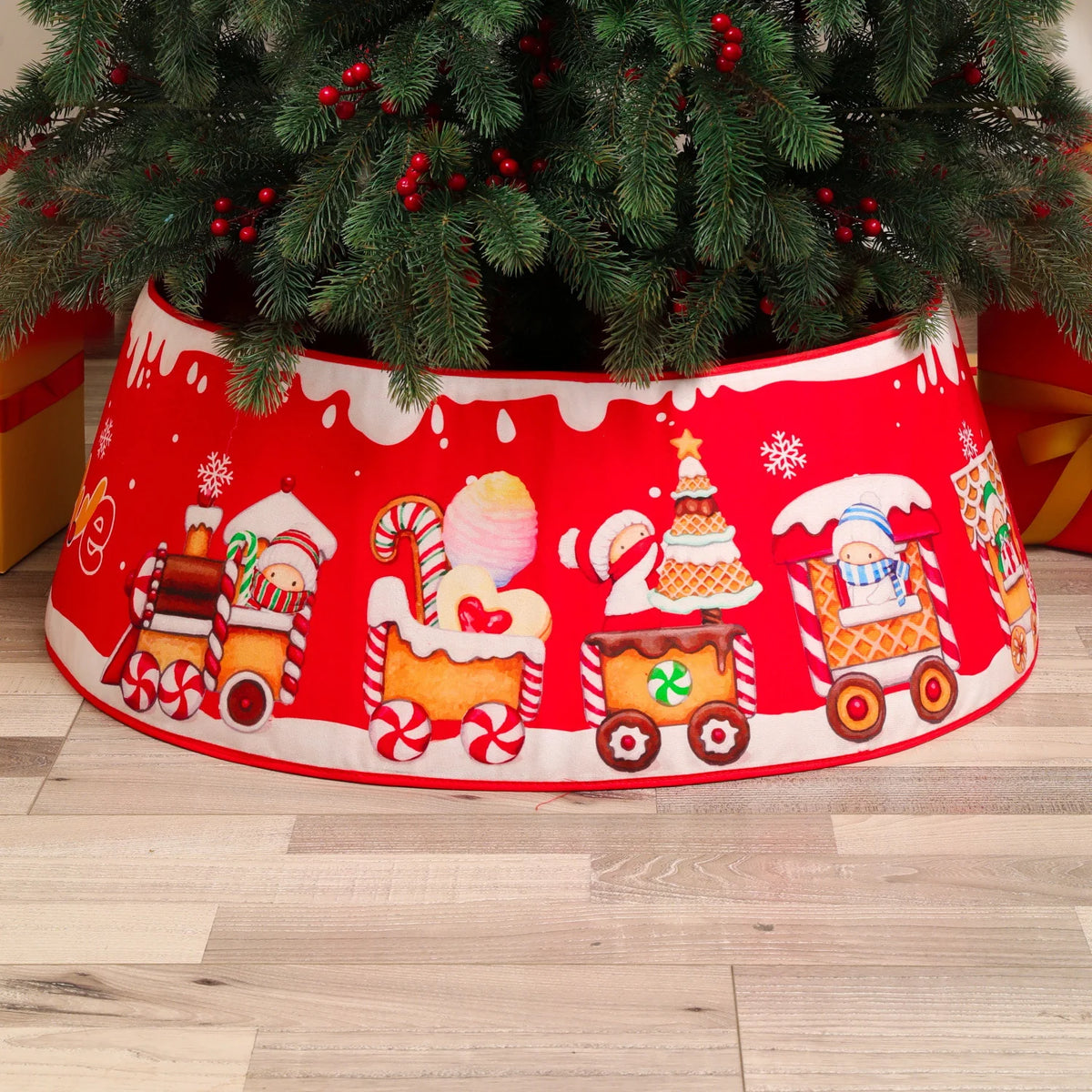 Tree Skirt Sequin Design Spot-Clean Care Multiple Sizes