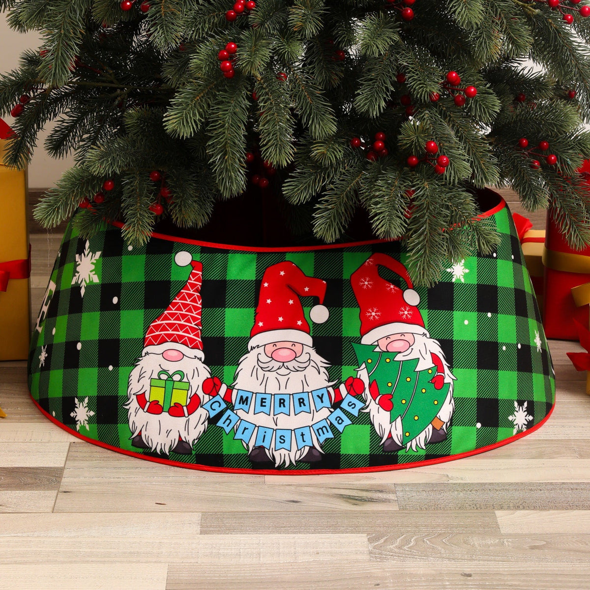 Tree Skirt Sequin Design Spot-Clean Care Multiple Sizes