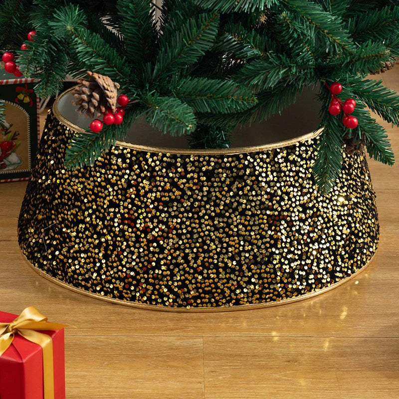 Tree Skirt Sequin Design Spot-Clean Care Multiple Sizes