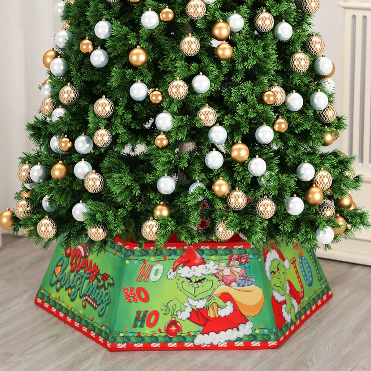 Tree Skirt Sequin Design Spot-Clean Care Multiple Sizes