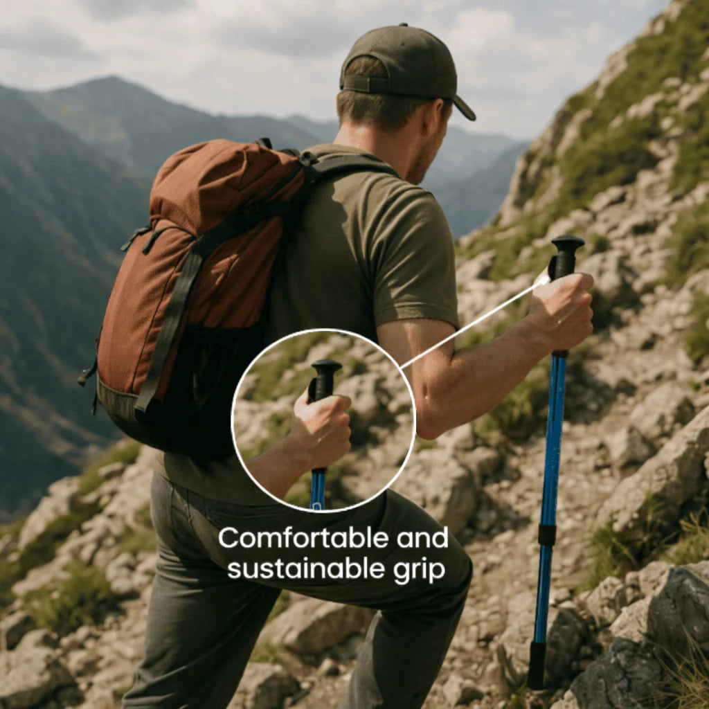 Trekking Poles Adjustable Telescopic & Foldable Lightweight Aluminum