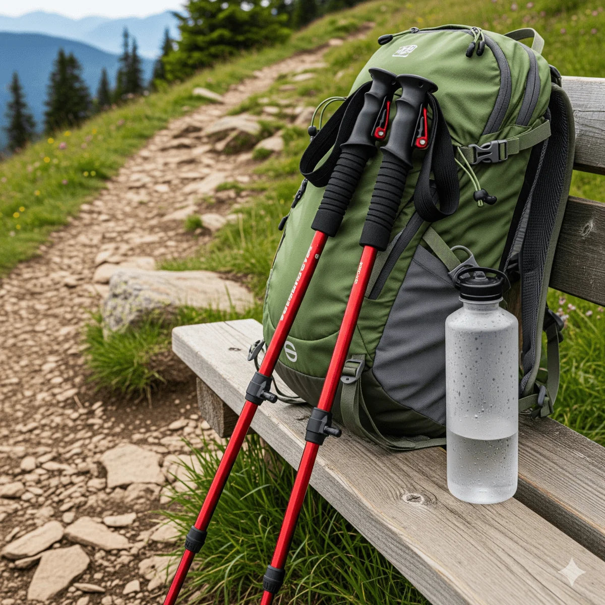 Trekking Poles Adjustable Telescopic & Foldable Lightweight Aluminum