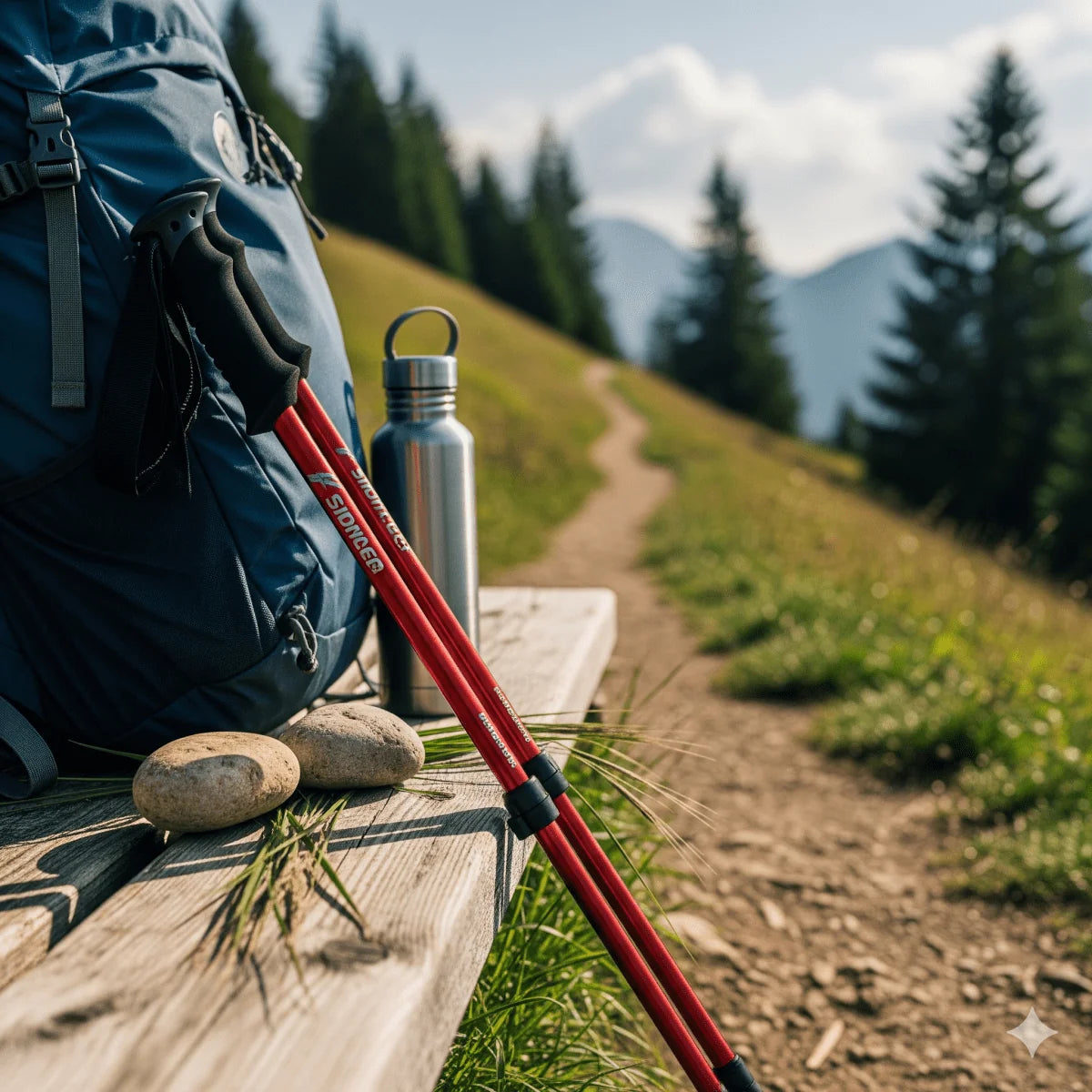 Trekking Poles Adjustable Telescopic & Foldable Lightweight Aluminum