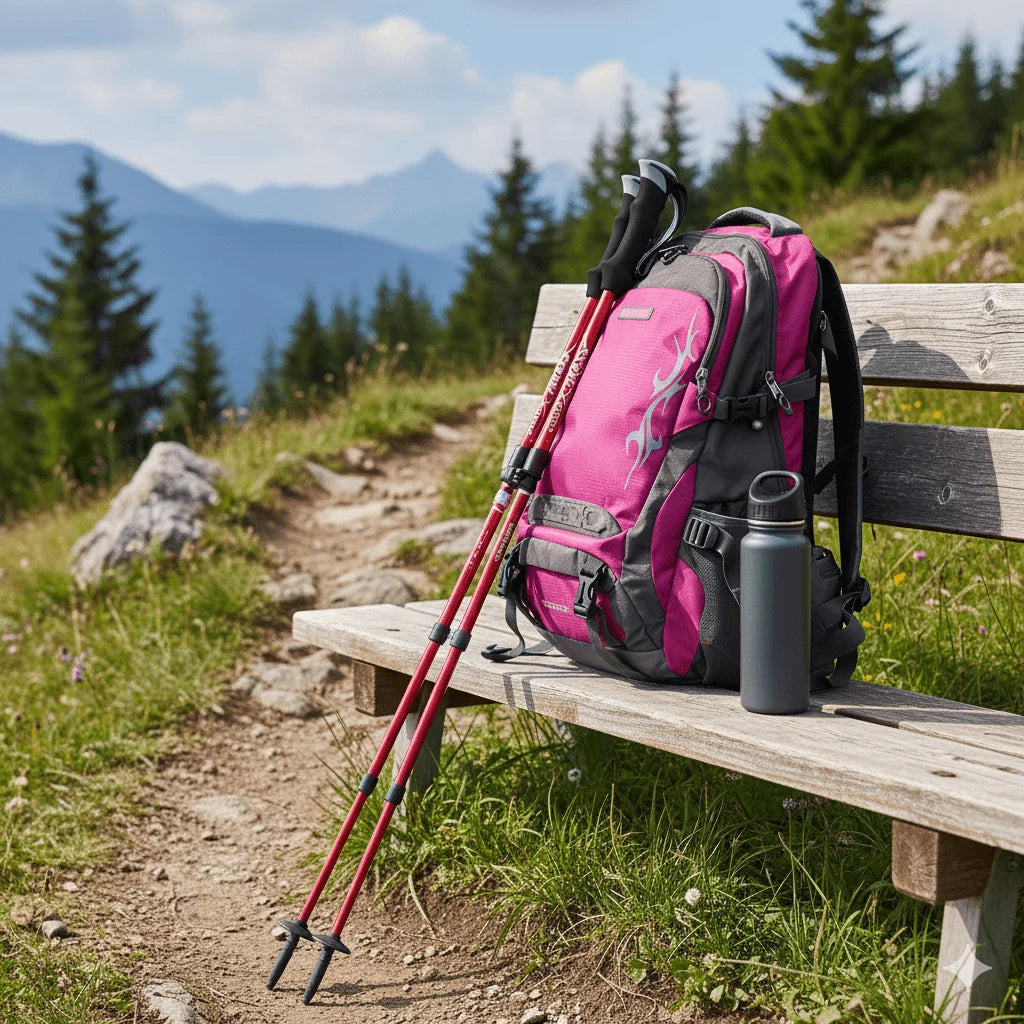 Trekking Poles Adjustable Telescopic & Foldable Lightweight Aluminum
