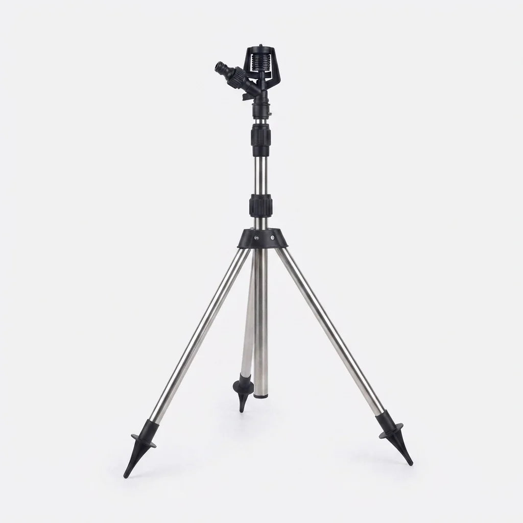 Tripod Sprinkler 360° Rotating Height-Adjustable Stainless Steel Frame