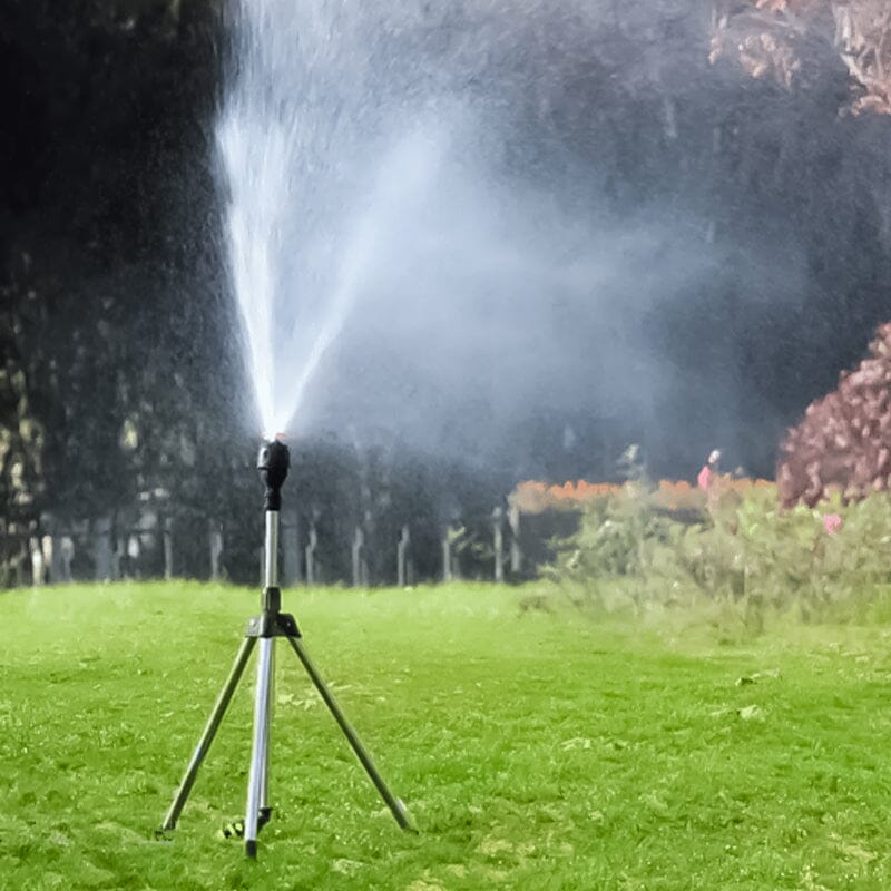 Tripod Sprinkler 360° Rotating Height-Adjustable Stainless Steel Frame