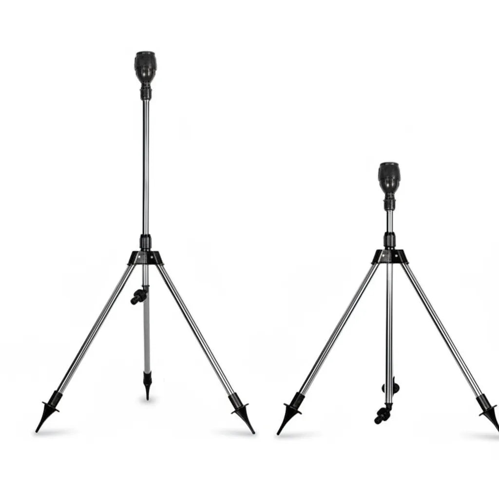 Tripod Sprinkler 360° Rotating Height-Adjustable Stainless Steel Frame