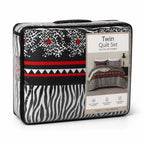 Twin Quilt Set Quilted Reversible Lightweight Year-Round Warmth
