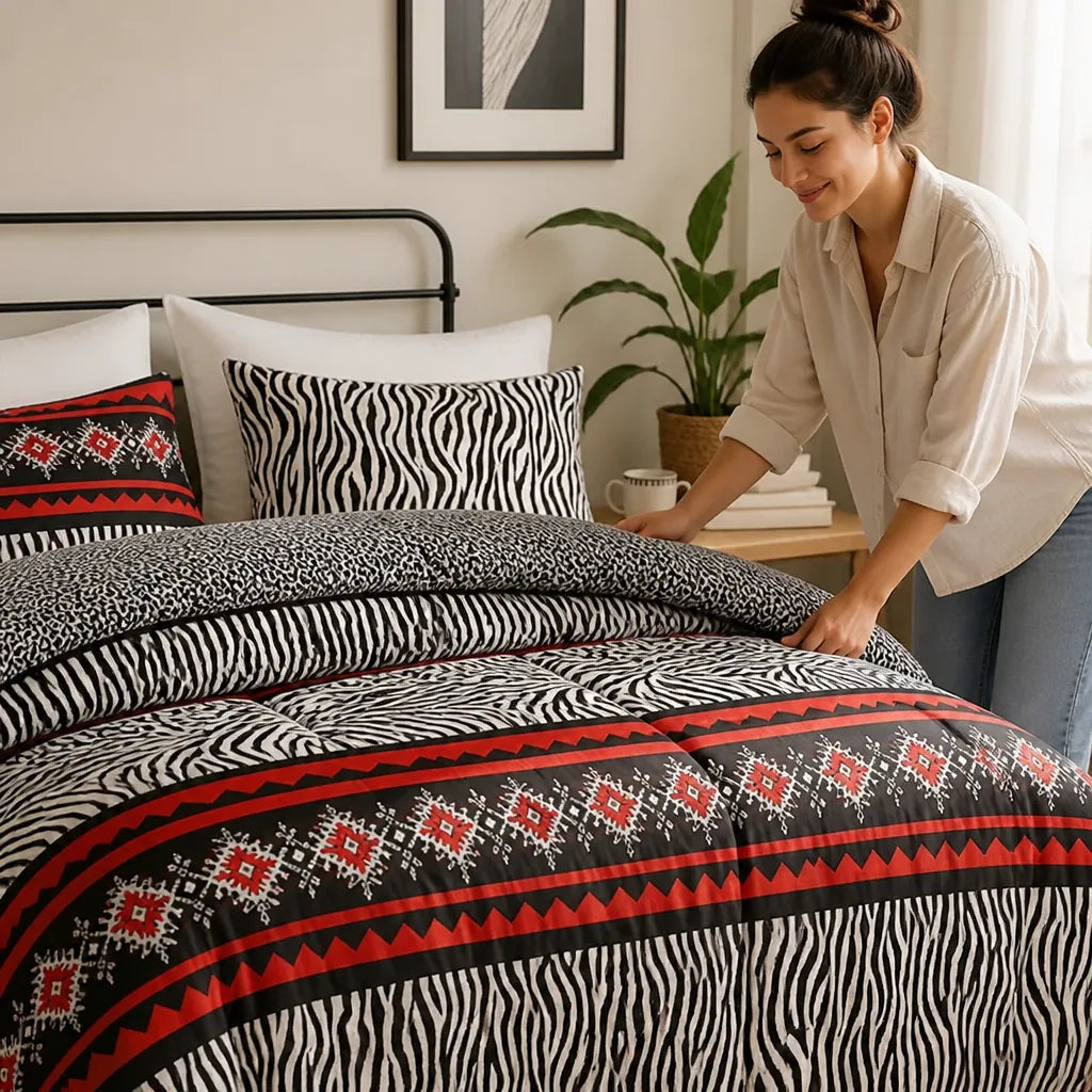Twin Quilt Set Quilted Reversible Lightweight Year-Round Warmth