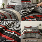 Twin Quilt Set Quilted Reversible Lightweight Year-Round Warmth