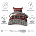 Twin Quilt Set Quilted Reversible Lightweight Year-Round Warmth