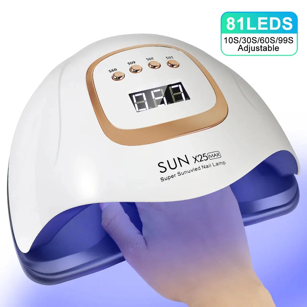 UV/LED Nail Lamp 81-LED Fast Curing Adjustable Timer