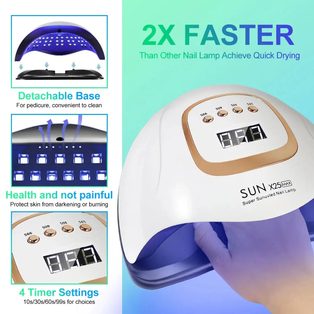 UV/LED Nail Lamp 81-LED Fast Curing Adjustable Timer