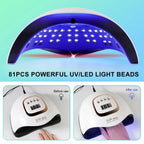 UV/LED Nail Lamp 81-LED Fast Curing Adjustable Timer