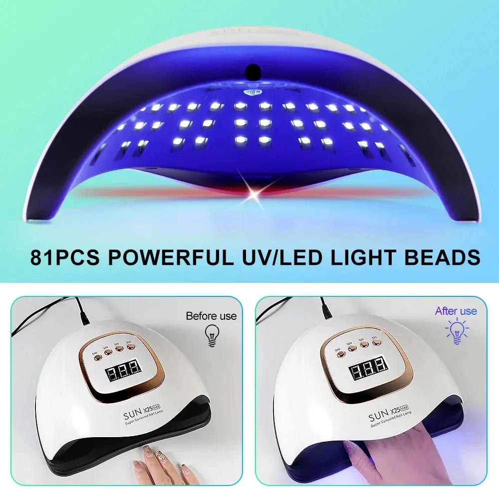 UV/LED Nail Lamp 81-LED Fast Curing Adjustable Timer