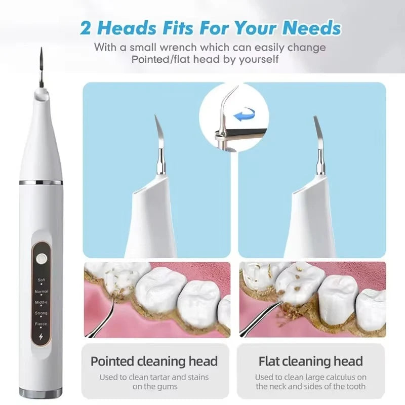 Ultrasonic Dental Cleaner Cordless Rechargeable 5 Intensity Levels
