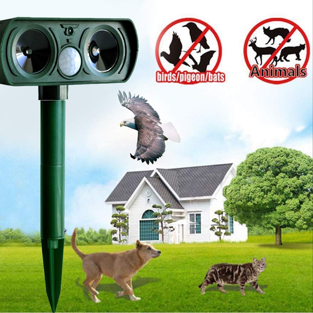 Ultrasonic Dog Repellent Solar Powered Weatherproof 26 Ft Range