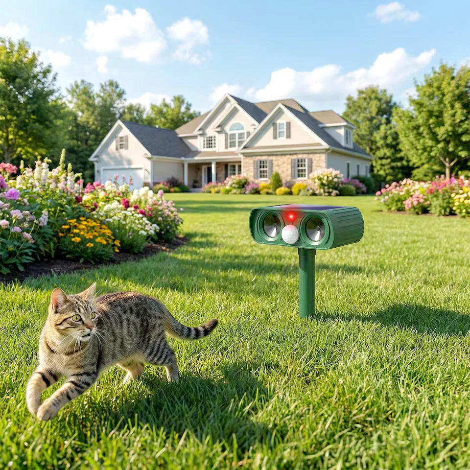 Ultrasonic Dog Repellent Solar Powered Weatherproof 26 Ft Range