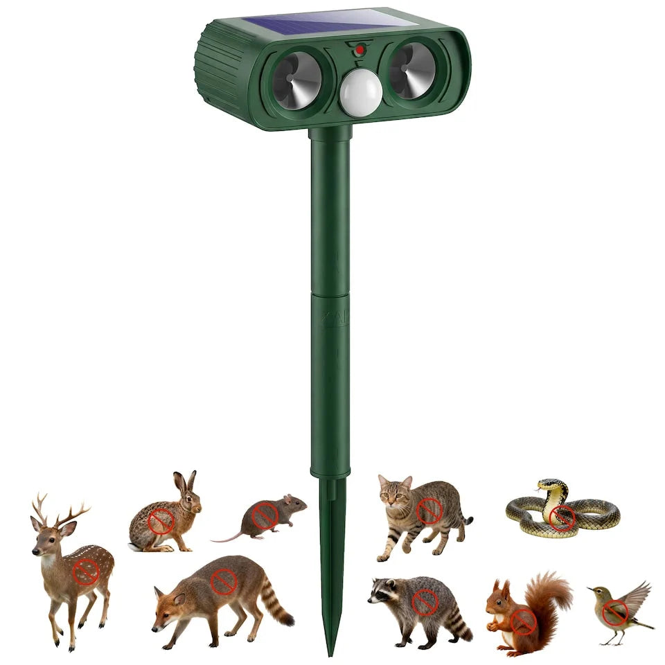 Ultrasonic Dog Repellent Solar Powered Weatherproof 26 Ft Range