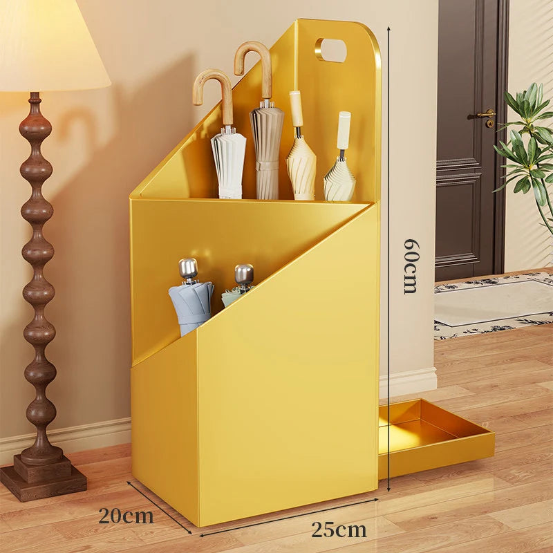 Umbrella Stand Dual-Compartment Water-Resistant Space-Saving