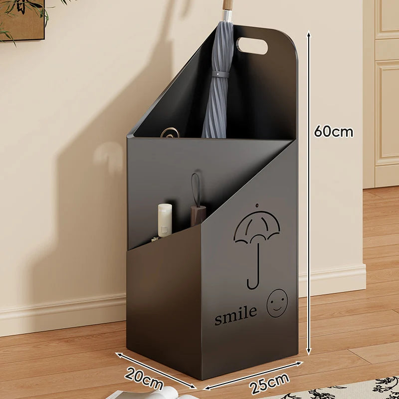 Umbrella Stand Dual-Compartment Water-Resistant Space-Saving
