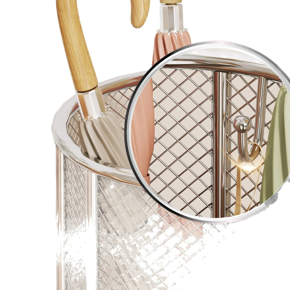 Umbrella Stand Steel Mesh Ventilated Raised Legs