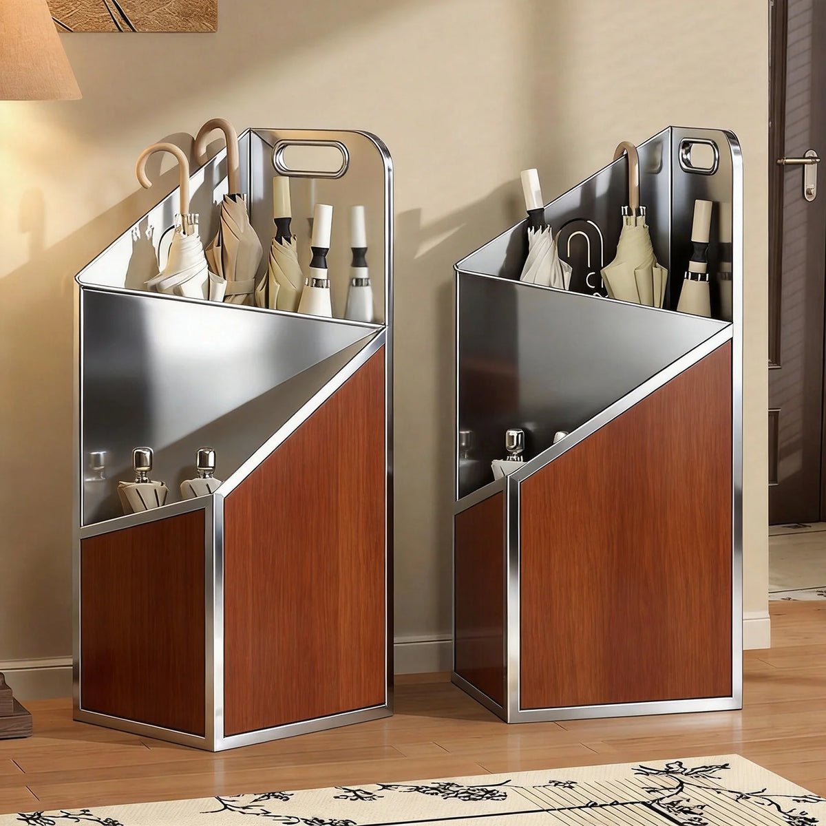Umbrella and Cane Stand Two Compartments Drainage Tray