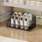 Under-Bed Shoe Organizer Pull-Out Ventilated Steel Wire Space-Saving Storage