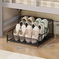 Under-Bed Shoe Organizer Pull-Out Ventilated Steel Wire Space-Saving Storage