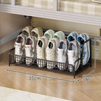 Under-Bed Shoe Organizer Pull-Out Ventilated Steel Wire Space-Saving Storage