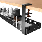 Under-Desk Cable Organizer Adjustable Strap & Secure Clips