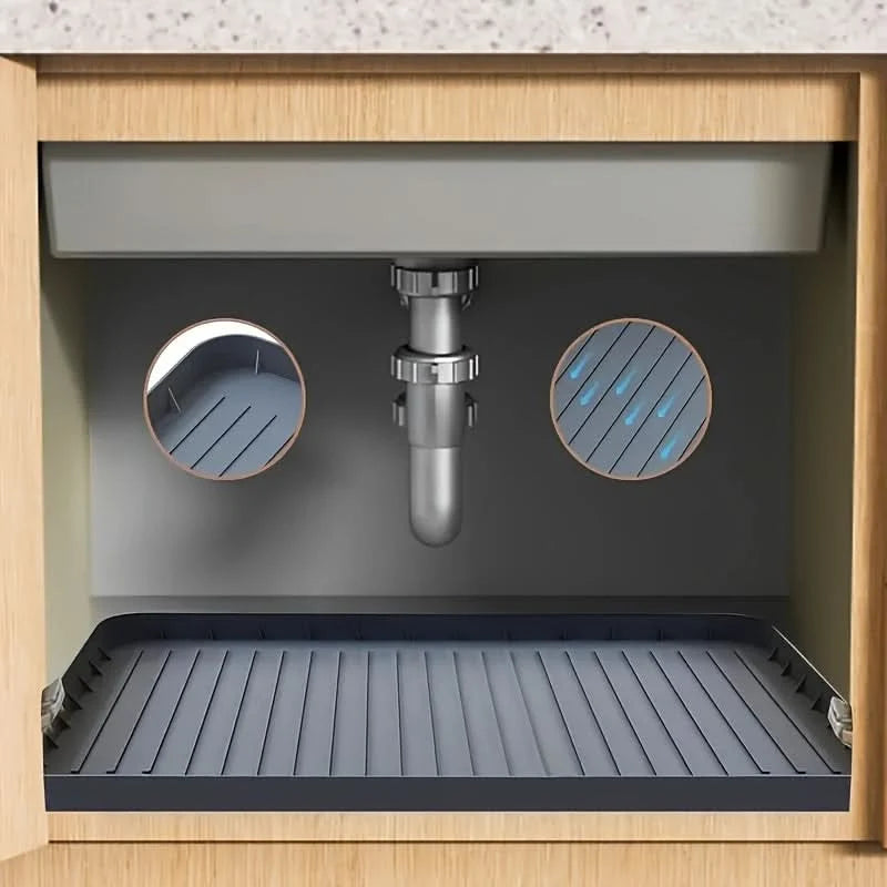 Under-Sink Mat Waterproof with Raised Edges & Non-Slip Surface