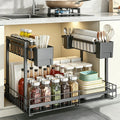 Under-Sink Pull-Out Shelf L-Shaped Two-Tier Smooth-Glide