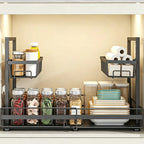 Under-Sink Pull-Out Shelf L-Shaped Two-Tier Smooth-Glide