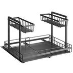 Under-Sink Pull-Out Shelf L-Shaped Two-Tier Smooth-Glide