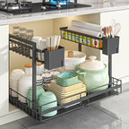 Under-Sink Pull-Out Shelf L-Shaped Two-Tier Smooth-Glide