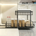Under-Sink Pull-Out Shelf L-Shaped Two-Tier Smooth-Glide